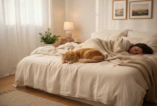 Совместный сон с кошкой: скрытые угрозы для здоровья и сна хозяев
