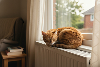 Почему кошки спят на батареях и как обезопасить питомца от перегрева