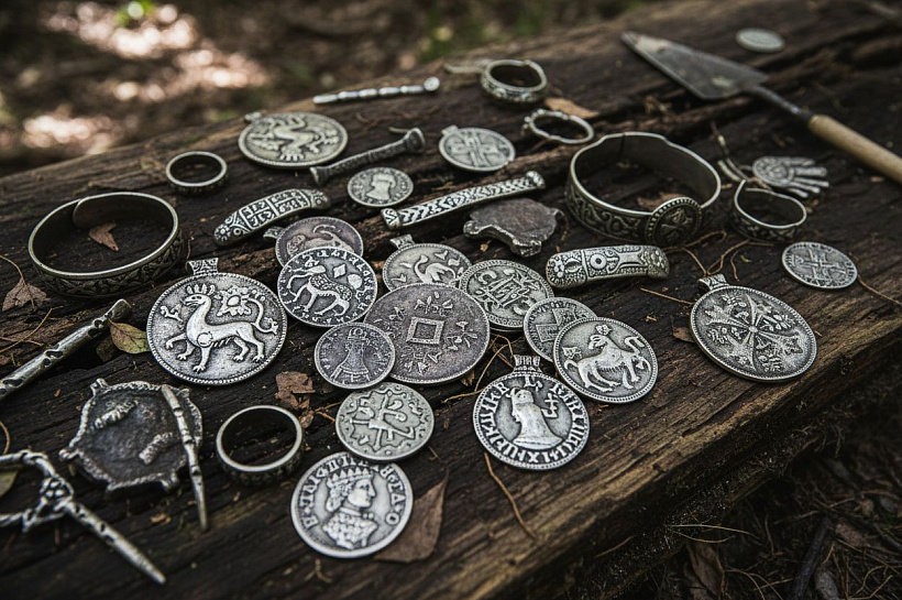 Шведские археологи нашли средневековый клад с серебряными монетами и украшениями.
