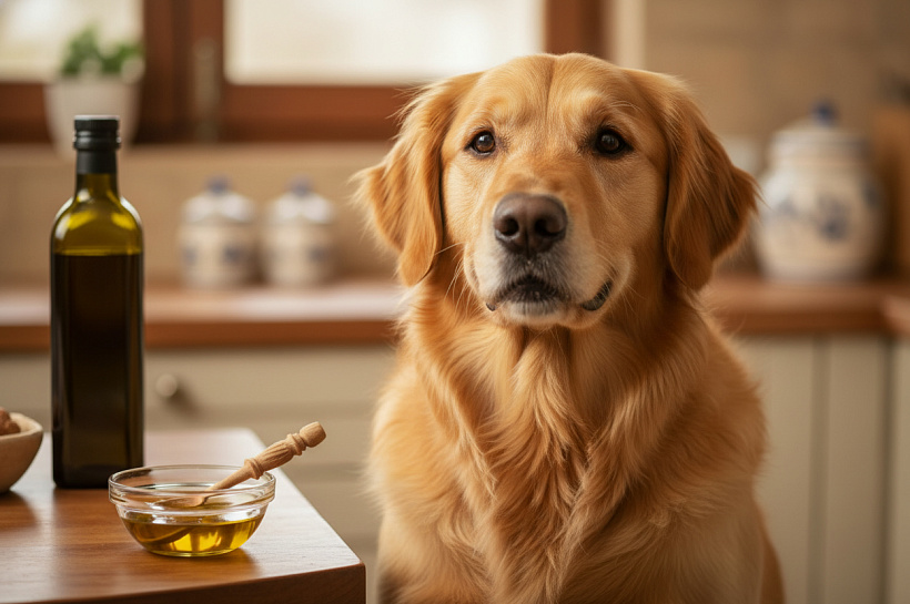 Оливковое масло для собак: как одна ложка улучшает шерсть и здоровье питомца