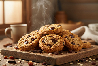 Овсяное печенье с шоколадом и изюмом: пошаговый рецепт приготовления