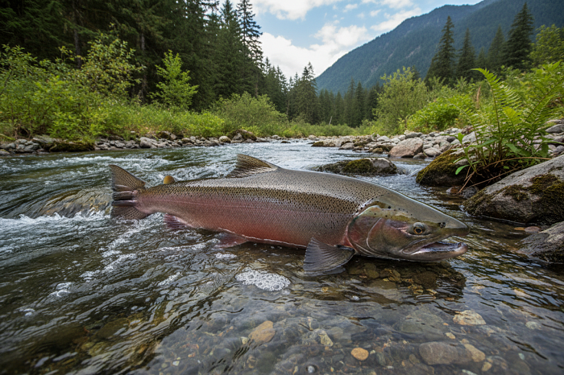 Лосось чинук вернулся в реку МакКлауд спустя сто лет отсутствия