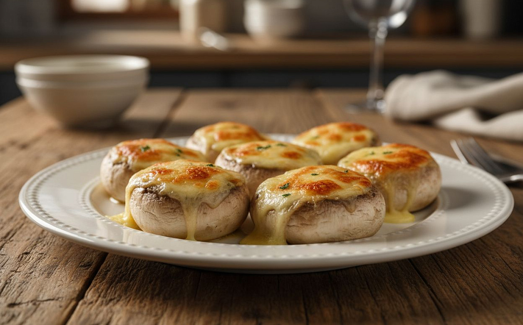 Шампиньоны, фаршированные сыром: простой рецепт закуски