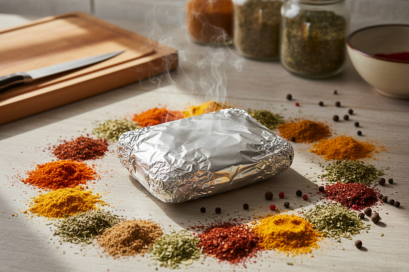 Какие специи нельзя использовать при приготовлении блюд в фольге