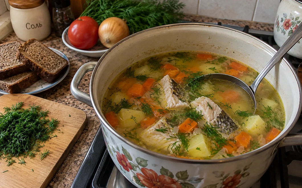 Донская уха с судаком и помидорами: насыщенный бульон без долгой варки
