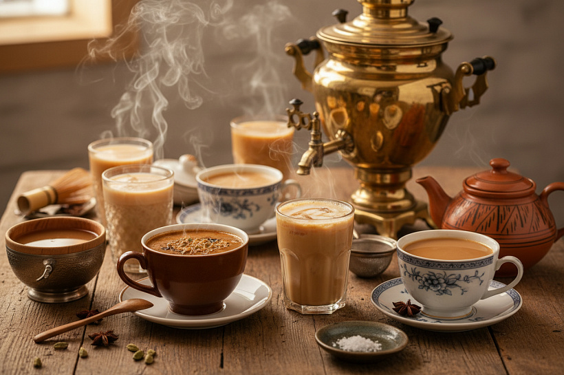 Как готовят чай с молоком в разных странах мира: от соли до сгущёнки