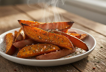 Как приготовить хрустящий запечённый батат без масла с пряными специями