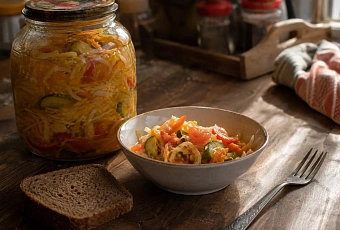 Овощной салат по-кубански: готовим на зиму из капусты и помидоров