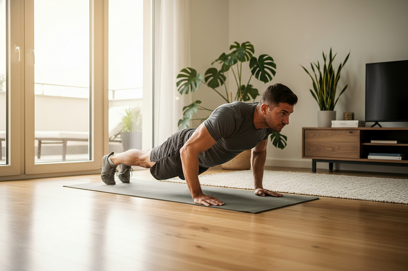 Домашний комплекс из 6 упражнений для мужчин: альтернатива тренажерному залу 