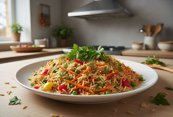 Рис с овощами и зеленью: пошаговый рецепт с фото