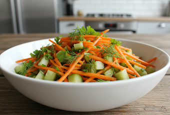 Салат из моркови и соленых огурцов: пошаговый рецепт приготовления