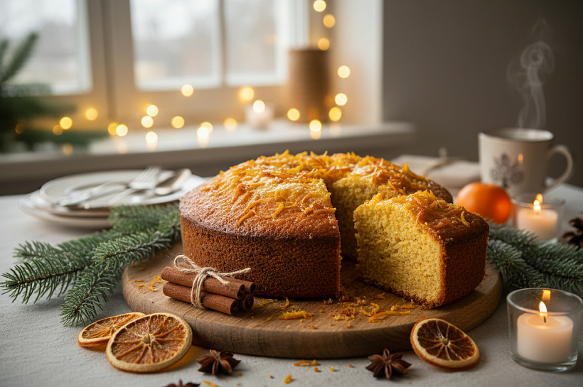 Апельсиновый кекс для новогоднего стола: простой рецепт для начинающих