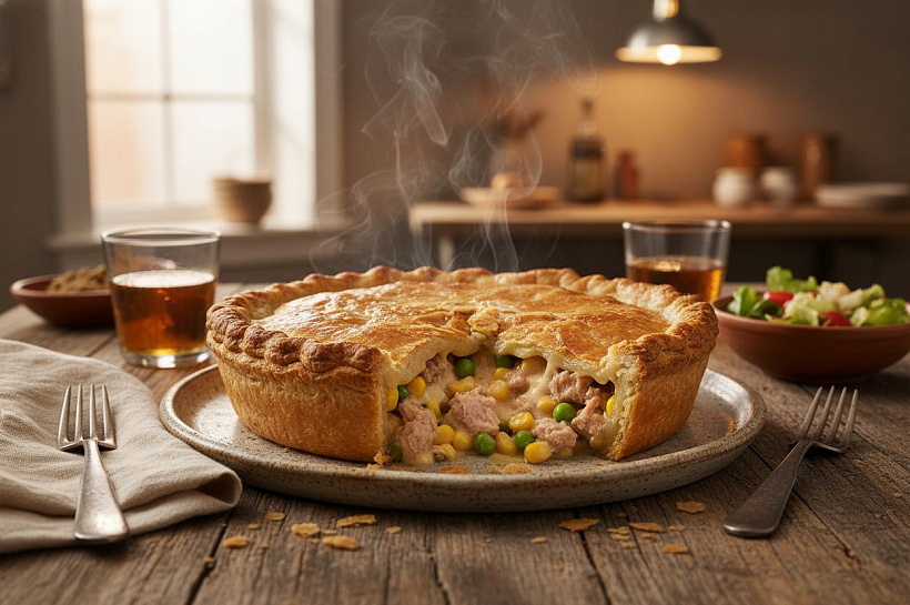 Пирог с тунцом на жидком тесте: простой рецепт для сытного ужина