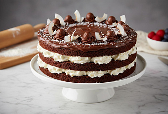 Шоколадно-кокосовый торт: рецепт домашней выпечки с простыми ингредиентами