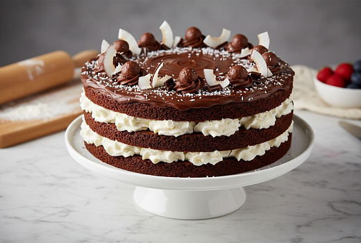 Шоколадно-кокосовый торт: рецепт домашней выпечки с простыми ингредиентами