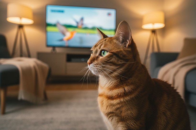 Почему кошки смотрят телевизор и что видят на экране, объяснили учёные
