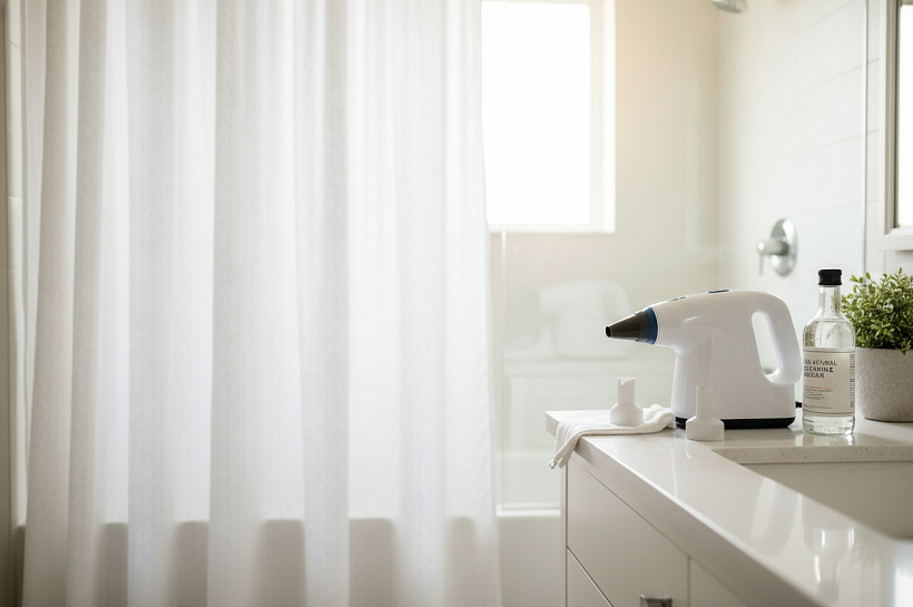 Как очистить шторы для душа от плесени: пароочиститель и уксус