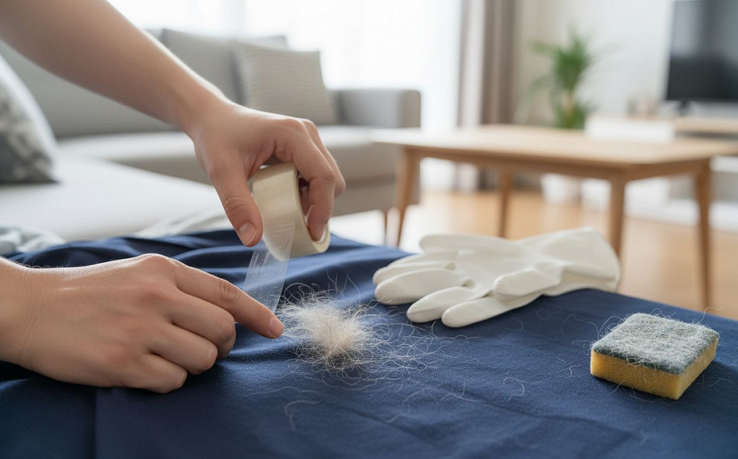 Два копеечных трюка для удаления шерсти животных с одежды 