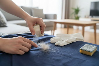 Два копеечных трюка для удаления шерсти животных с одежды 