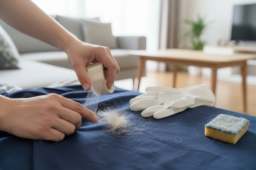 Два копеечных трюка для удаления шерсти животных с одежды 