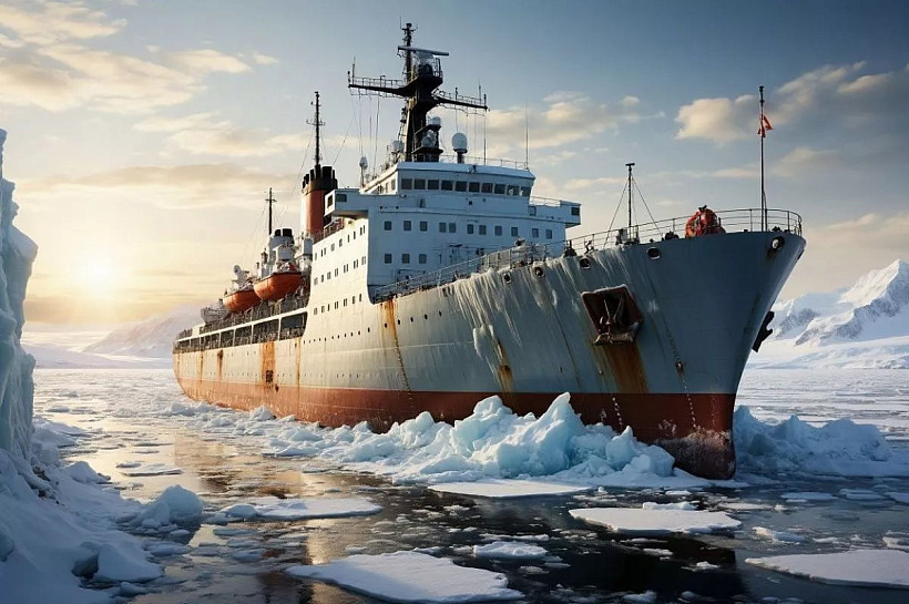 Российские ледоколы помогают судам, застрявшим во льдах Финского залива, по запросу Финляндии