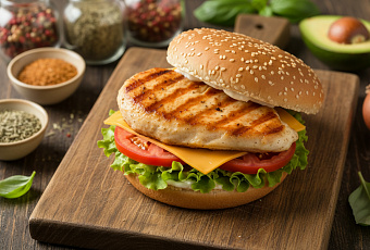 Пошаговый рецепт бургера с куриной грудкой в домашних условиях