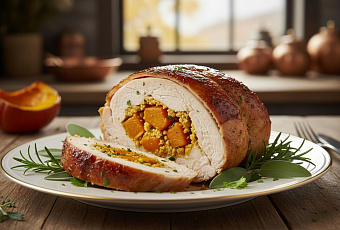 Грудка индейки, фаршированная тыквой: рецепт праздничного блюда