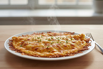 Омлет с хрустящей сырной корочкой, завтрак мечты за 5 минут