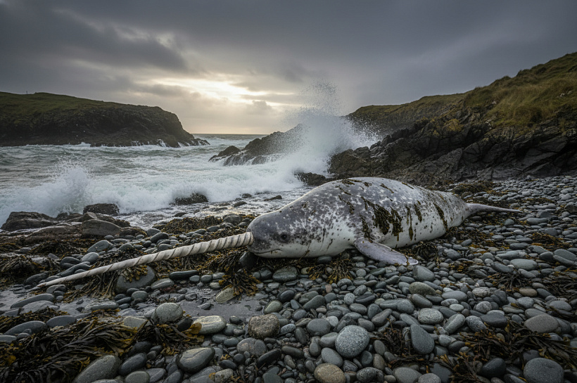 Нарвал выбросился на берег Ирландии, удивив учёных изменением миграционных маршрутов