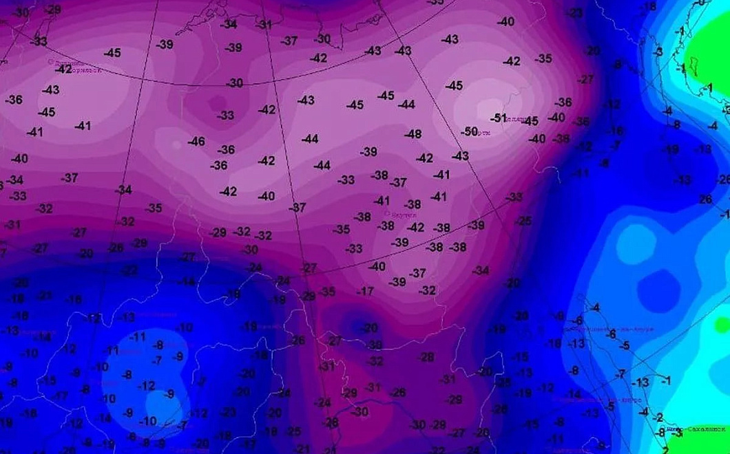 Первые 50-градусные морозы пришли в Россию в Якутии