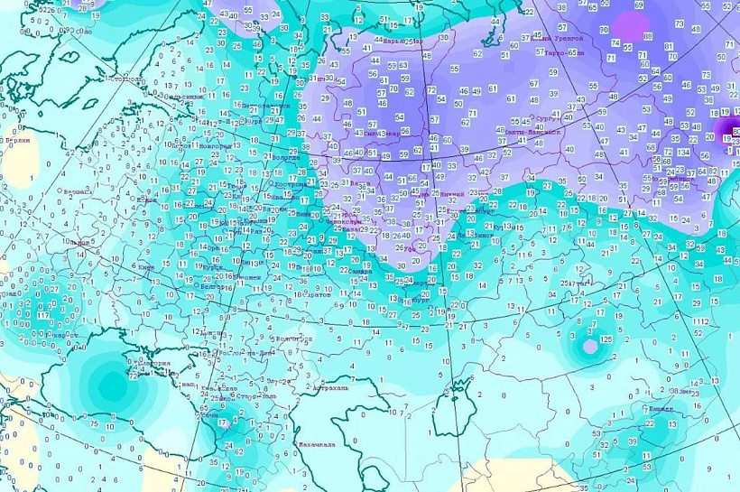  Карта снега: Тишковец показал, где в Краснодарском крае больше всего сугробов