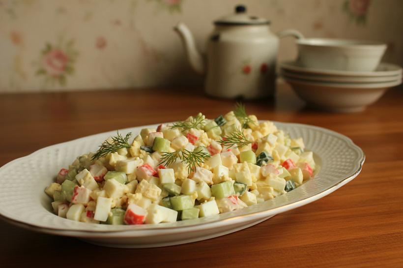 Секрет советского крабового салата: рецепт, который покорит гостей