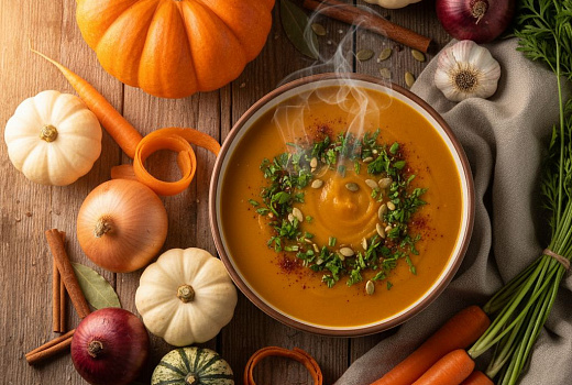 Суп-пюре из тыквы: рецепт осеннего блюда с овощами и специями