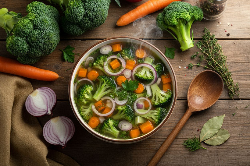 Овощной суп с брокколи, пошаговый рецепт 