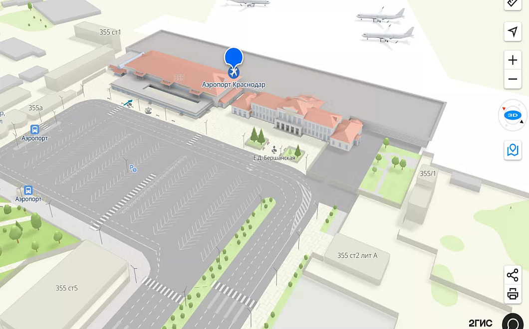 2ГИС запустил детальную 3D-модель аэропорта Краснодара для пассажиров