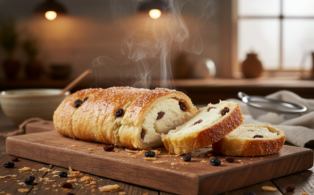 Ленивые сочники с творогом и изюмом, готовим рулетом за 30 минут в духовке