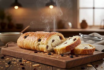 Ленивые сочники с творогом и изюмом, готовим рулетом за 30 минут в духовке