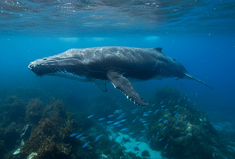 Редкий кит впервые встретился людям живым у берегов Мексики