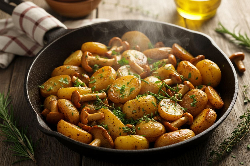 Картошка с опятами, пошаговый рецепт с фото и ингредиентами