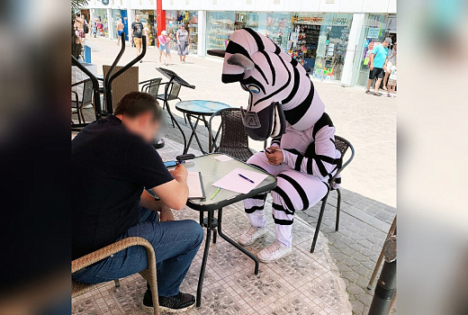 Приставал к прохожим: в Сочи полиция задержала навязчивого аниматора-«зебру»