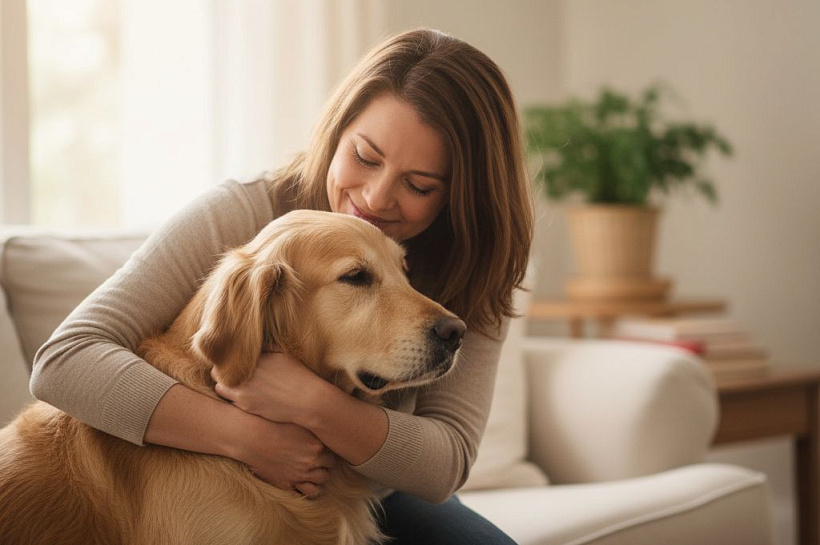 Объятия с питомцами укрепляют связь между человеком и животным