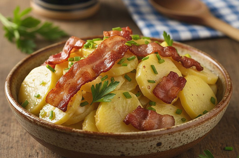 Немецкий картофельный салат с беконом: яркое национальное блюдо Германии