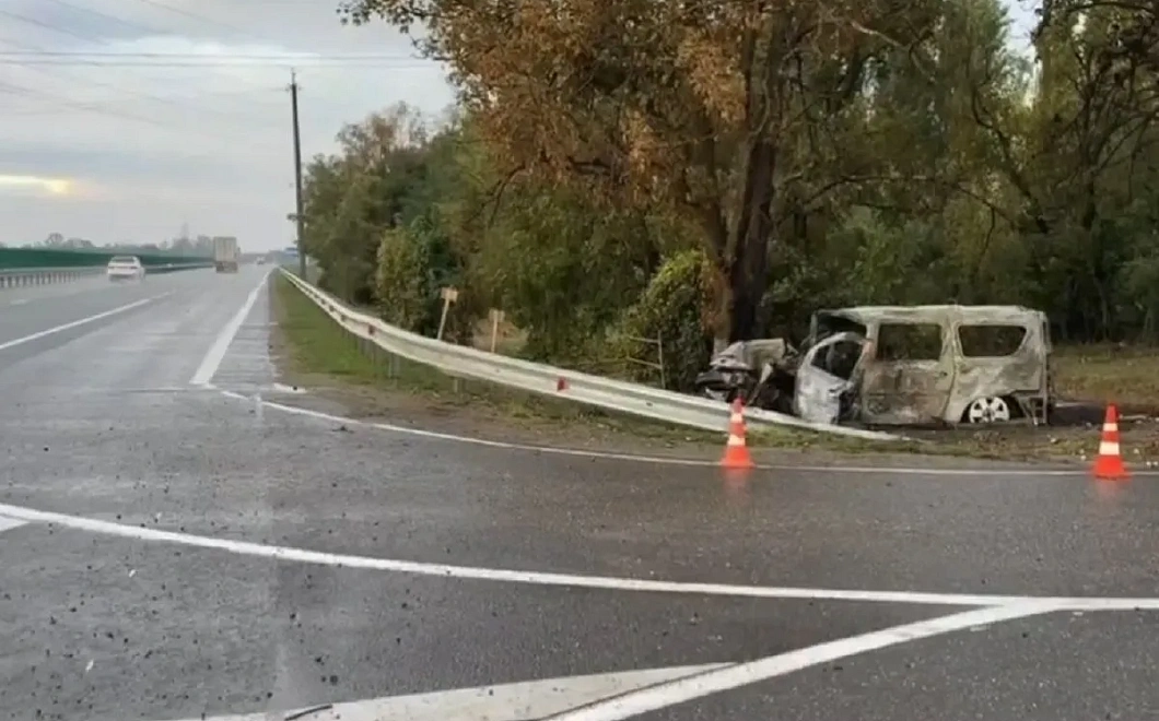 Врезалась в дерево и загорелась: два человека погибли в ДТП с легковушкой на Кубани