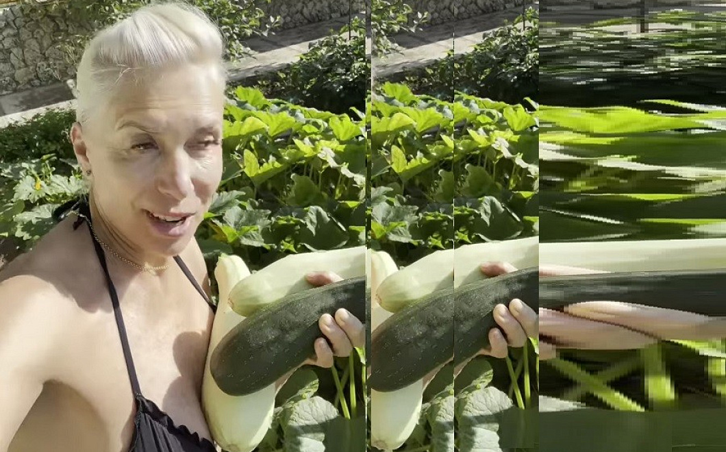 «Бедная овечка» Алена Свиридова вставила огромный кабачок меж грудей и крякнула от удовольствия