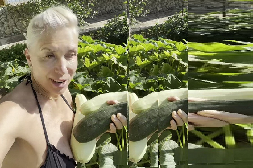 «Бедная овечка» Алена Свиридова вставила огромный кабачок меж грудей и крякнула от удовольствия