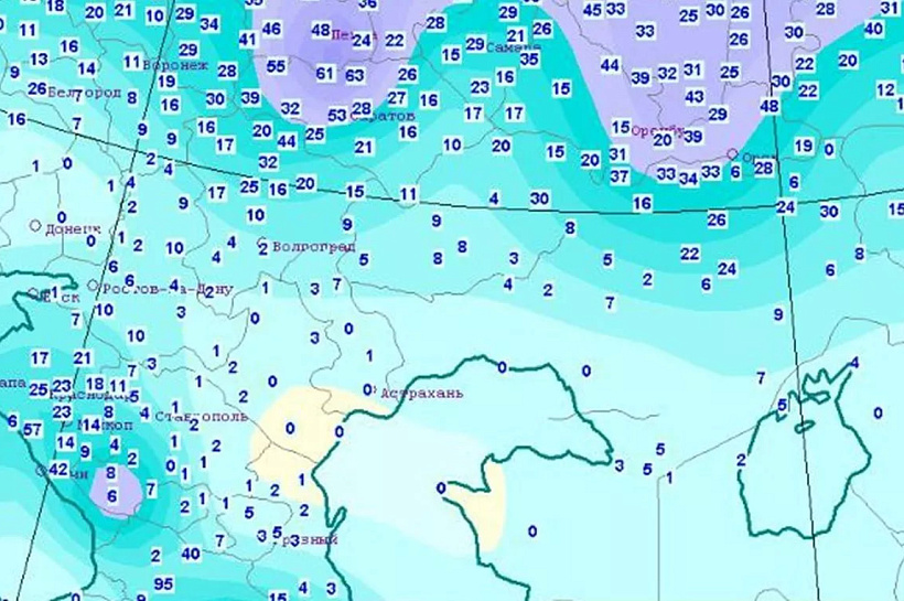 Синоптик Тишковец показал, где в Краснодарском крае выросли сугробы до 57 см