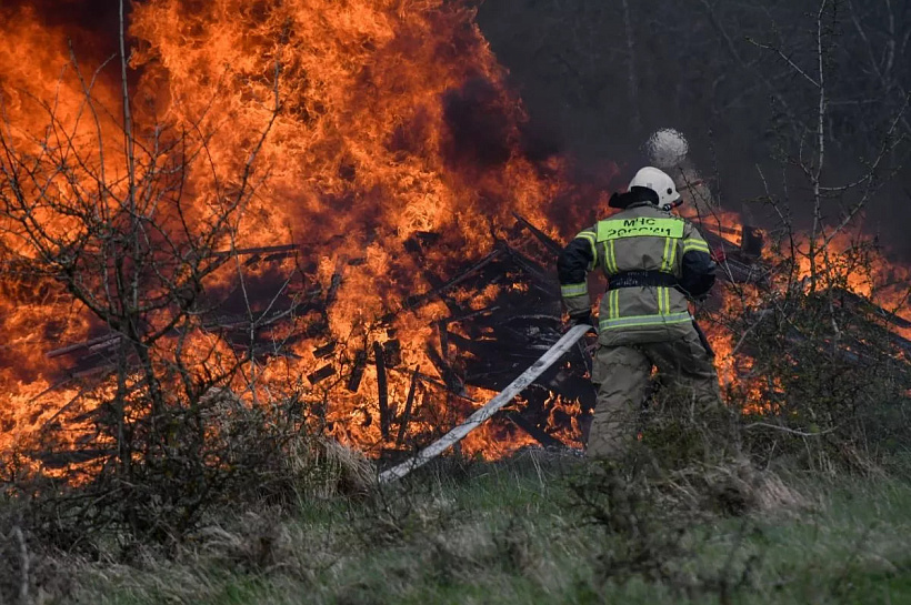 Лесной пожар на площади два гектара тушат под Геленджиком