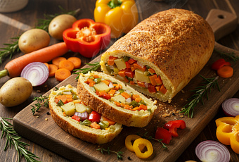 Картофельный рулет с овощами, пошаговый рецепт 