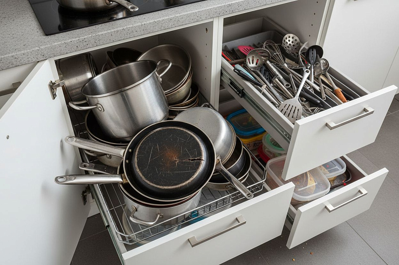 Худшие способы хранения кастрюль и сковородок, три ошибки почти всех
