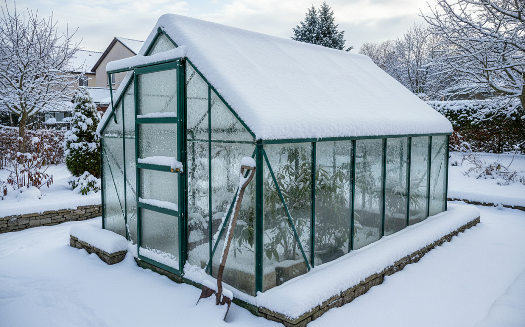 Безопасная уборка снега: как защитить теплицу, растения и дорожки зимой
